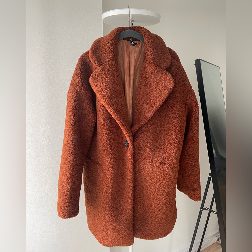 Nasty Gal Winter Wool Coat - Burnt Orange